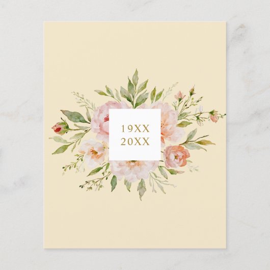 Budget Soft Flowers 50th Anniversary Invitation (Achterkant)