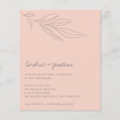 Budget Soft Pink Boho Botanical Wedding Invitation (Voorkant)