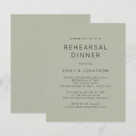 Budget Soft Sage Rehearsal Dinner Wedding Invite