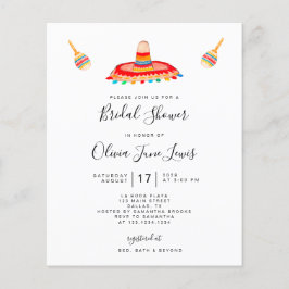 Budget Sombrero Fiesta Bridal Shower Uitnodiging Flyer