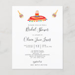 Budget Sombrero Fiesta Bridal Shower Uitnodiging Flyer<br><div class="desc">Budget Bridal Fiesta</div>