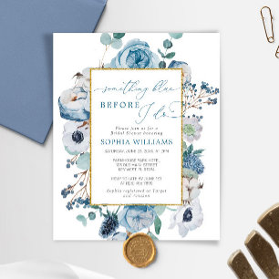 Budget Something Blue Bridal Shower Uitnodiging
