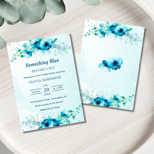 Budget Something Blue Bridal Shower Uitnodiging Flyer