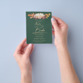 BUDGET Spaans BODA Pompoen Groen Goud Bruiloft Flyer (Hand)