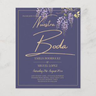 BUDGET Spaans BODA Wisteria Paars Goud Trouwen Flyer