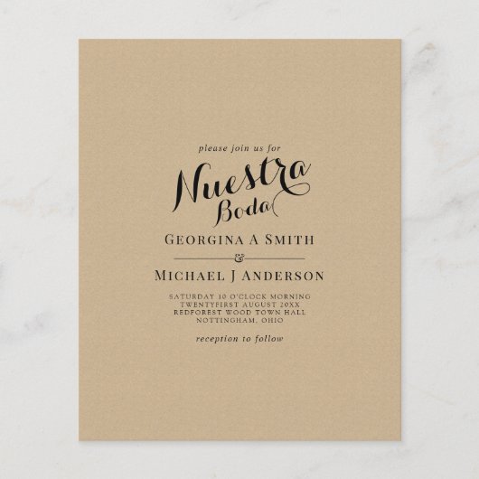 BUDGET Spaans huwelijk Bilingual Boda Wedding (Voorkant)