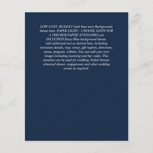 BUDGET Spaans huwelijk Nuestra BODA Burgundy Blue Flyer (Achterkant)