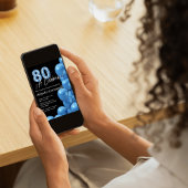 Budget Spaanse Blauwe Ballonnen Zwart 80ste Verjaa Kaart