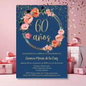 Budget Spaanse Elegante Bloemen 60ste Verjaardagsf Kaart