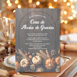 Budget Spaanse Pompoenen Bruine Thanksgiving Diner Kaart