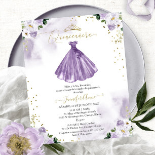 Budget Spaanse Quinceanera Uitnodiging Bloemen