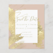 BUDGET SPAAR DATA Goud Folie Glitter Look Abstract Flyer (Voorkant)