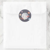 Budget Space Adventure Boy's Birthday Ronde Sticker (Tas)