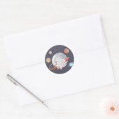 Budget Space Adventure Boy's Birthday Ronde Sticker (Envelop)