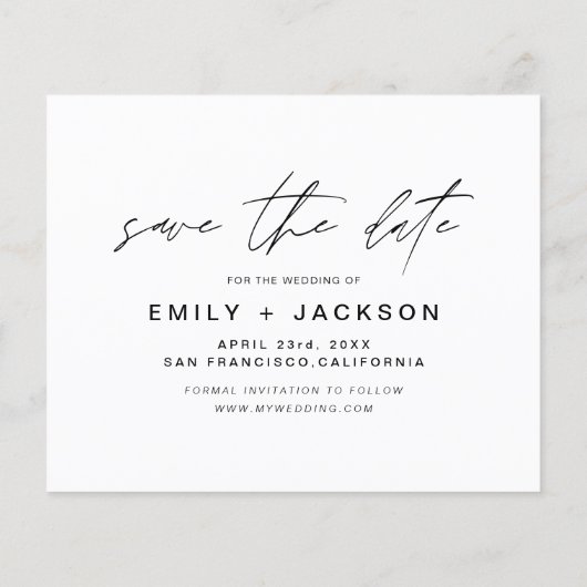 Budget sparen Datum 3 Foto Elegant Modern (Achterkant)