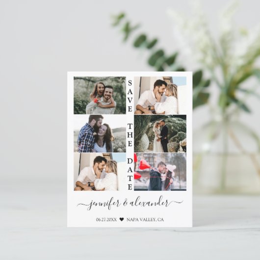 Budget sparen datum 6 de Typografie van de Collage (Staand voorkant)