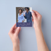 Budget sparen de Blauwe Foto van het Manuscript va Flyer (Hand)