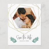 Budget sparen de Datum Foto Geometric Gold Flyer (Voorkant)