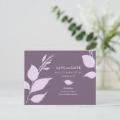 Budget sparen de Datum Paars Aankondigingskaart (Staand voorkant)