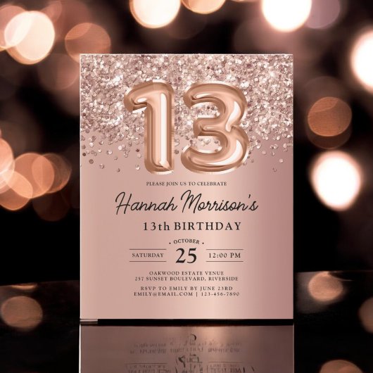 Budget Sparkle 13e Verjaardag Roos Gold Party Flyer