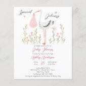 Budget special delivery stork spring baby shower  (Voorkant)