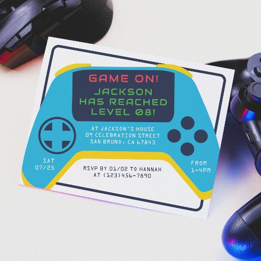 Budget spel op niveau Video Game Boy Verjaardagsfe