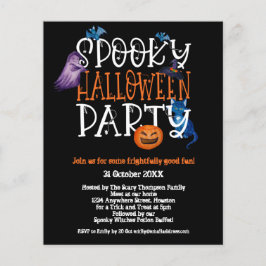 Budget Spooky Halloween Party Black Uitnodiging