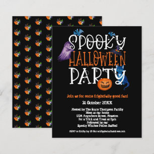 Budget Spooky Halloween Party Black Uitnodiging