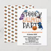 Budget Spooky Halloween Party White Uitnodiging (Voorkant / Achterkant)