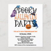 Budget Spooky Halloween Party White Uitnodiging (Voorkant)