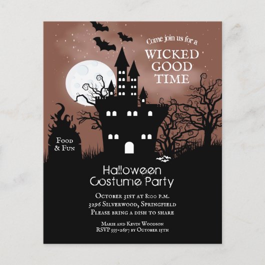 Budget Spooky Halloween Uitnodiging Flyer (Voorkant)