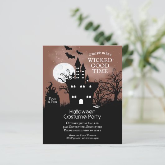 Budget Spooky Halloween Uitnodigingen (Staand voorkant)