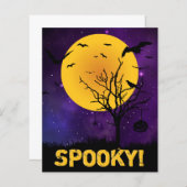 BUDGET Spooky Moon Halloween Kaart (Voorkant / Achterkant)