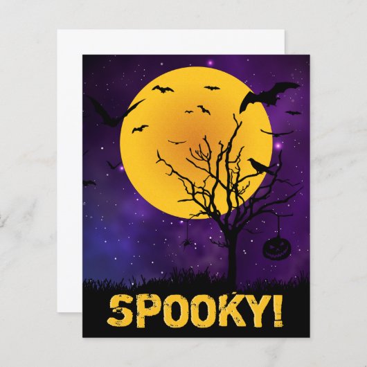 BUDGET Spooky Moon Halloween Kaart (Voorkant / Achterkant)