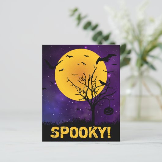 BUDGET Spooky Moon Halloween Kaart (Staand voorkant)