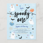Budget Spooky One Blue Ghost Halloween 1 Verjaarda (Voorkant)
