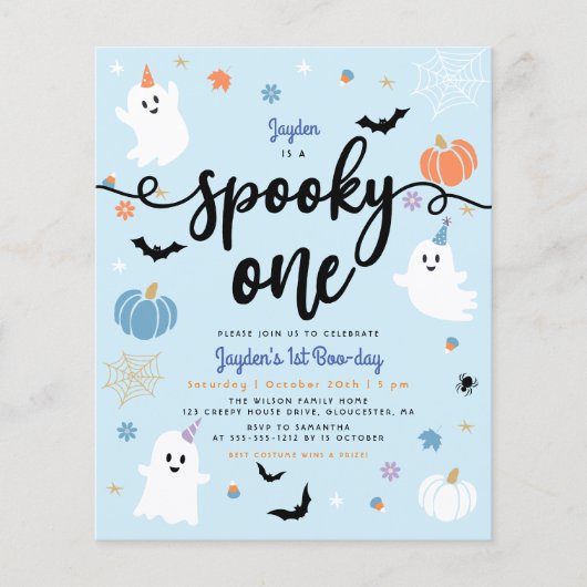 Budget Spooky One Ghost Halloween Eerste Verjaarda (Voorkant)