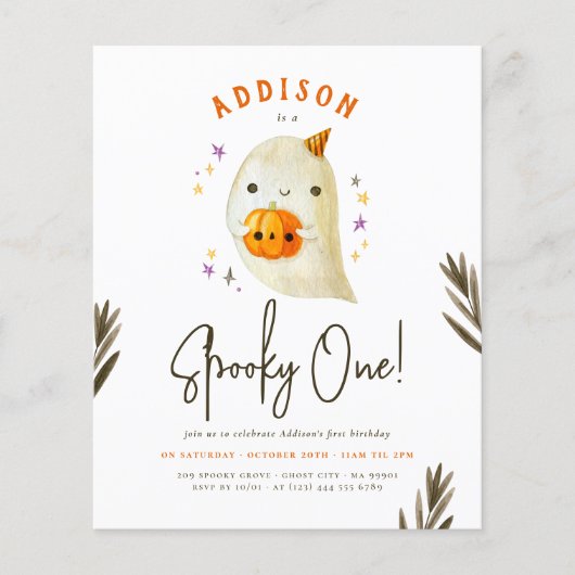 Budget Spooky One Halloween Cute Birthday Party (Voorkant)