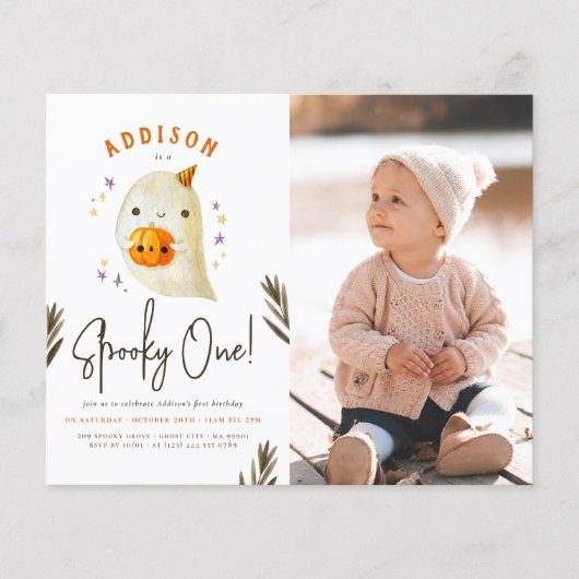 Budget Spooky One Halloween First Birthday Foto (Voorkant)