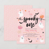 Budget Spooky One Halloween Ghost Eerste Verjaarda (Voorkant / Achterkant)