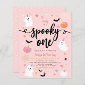 Budget Spooky One Halloween Pink Ghost 1 Verjaarda (Voorkant / Achterkant)