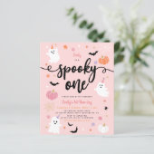 Budget Spooky One Halloween Pink Ghost 1 Verjaarda (Staand voorkant)