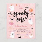 Budget Spooky One Halloween Pink Ghost 1 Verjaarda (Voorkant)