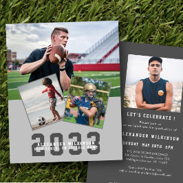 Budget Sportieve Man Modern 4 foto Grad Uitnodigin Flyer