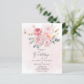 Budget Spring Blush Bloemen Bruiloft Uitnodigingen (Staand voorkant)