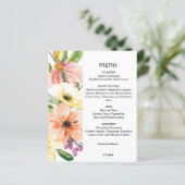 Budget Spring Floral Wedding Menu (Staand voorkant)