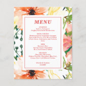 Budget Spring Floral Wedding Menu (Voorkant)