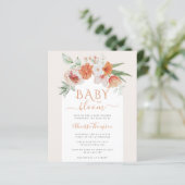 Budget Spring Peach Floral Baby in Bloom Shower (Staand voorkant)