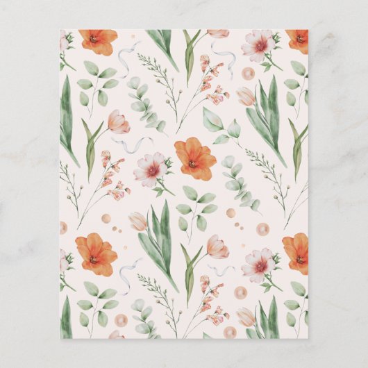 Budget Spring Peach Floral Baby in Bloom Shower (Achterkant)