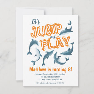 Budget Spring Play Dolfijn Park Kids Feest Verjaar Notitiekaartje